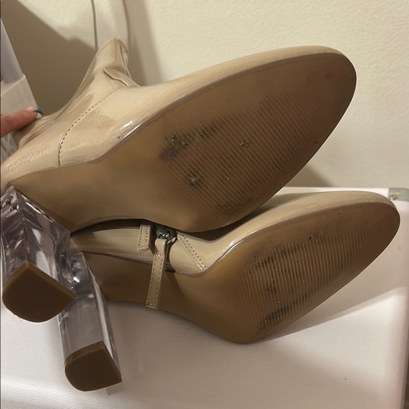 Steve Madden Tan Boots with Clear Heels - Picture 6 of 6